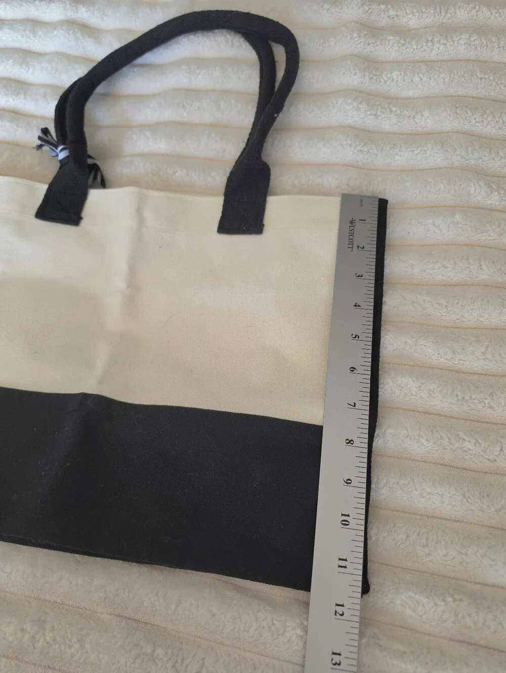 Boho Rainbow Canvas Tote Black Cream Aesthetic Bag Great 